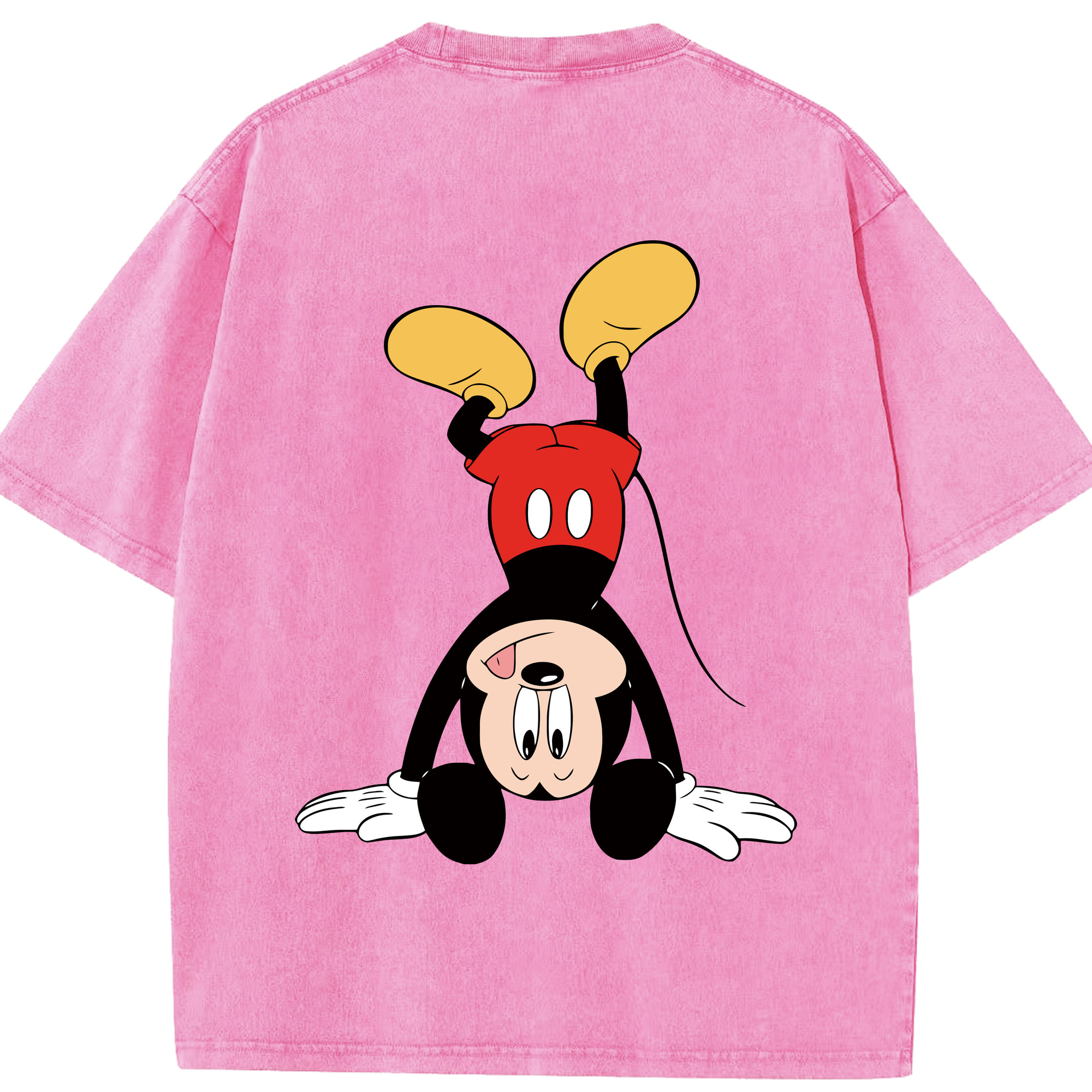 （画像用） ミッキーマウス Mickey Mouse 綿100% ヴィンテージ風 半袖Tシャツ（背面プリント）